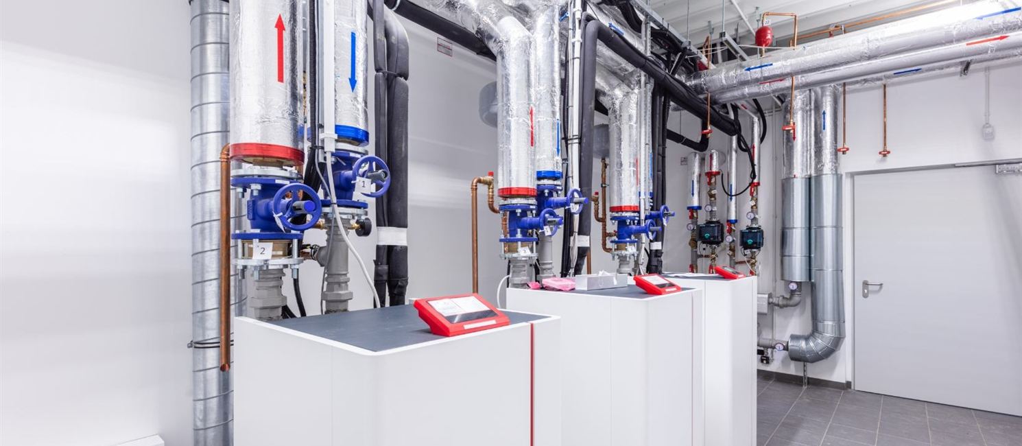 Commercial boiler plant room serviced by our engineers in Leeds