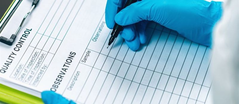 Gas safety inspection record being completed on site in Cramlington