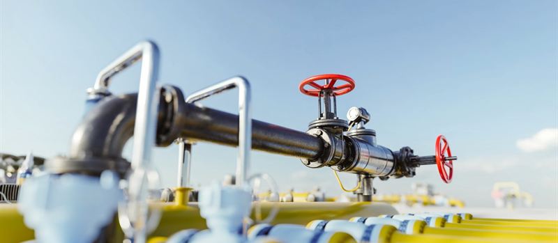 External industrial gas pipeline at a site in Sheffield | Gas Main Installation External industrial gas pipeline at a site in Sheffield